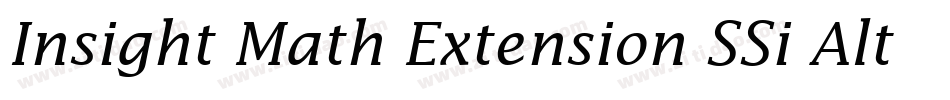 Insight Math Extension SSi Alternate Extension字体转换
